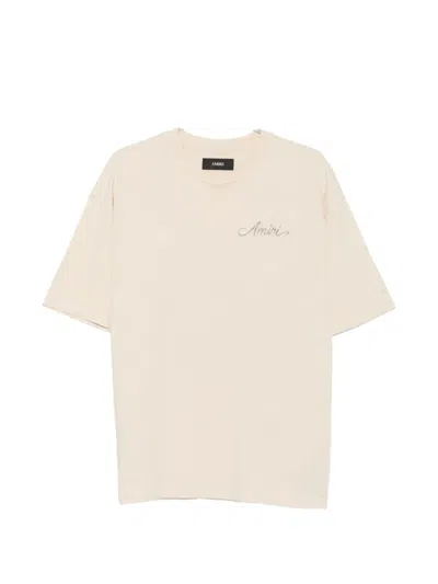 Amiri Logo-embroidered Bandana-patch T-shirt In Neutral