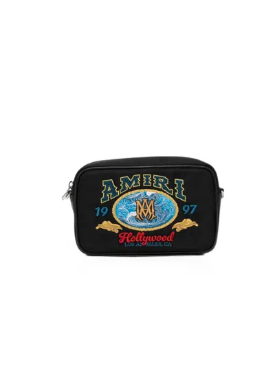 Amiri Logo-embroidered Camera Bag In Brown
