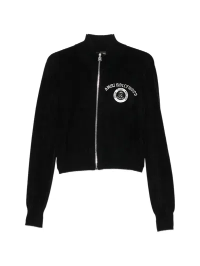Amiri Logo-embroidered Cardigan In Black
