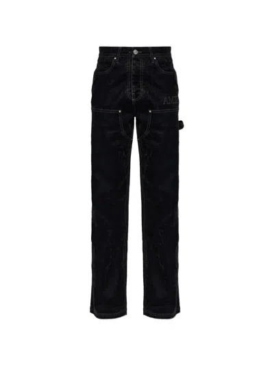 Amiri Logo-embroidered Carpenter Jeans In Black