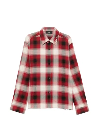 Amiri Logo-embroidered Checked Shirt In Multi