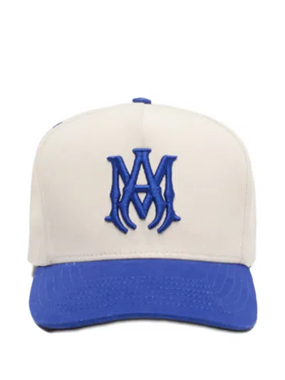 Amiri Embroidered Monogram Two Tone Canvas Snapback Baseball Cap In Blue
