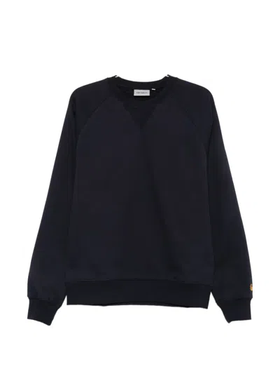 Amiri Logo-embroidered Raglan-sleeve Sweater In 블루