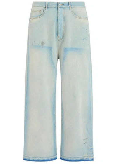 Amiri Logo-embroidered Relaxed Straight-leg Jeans In Blue