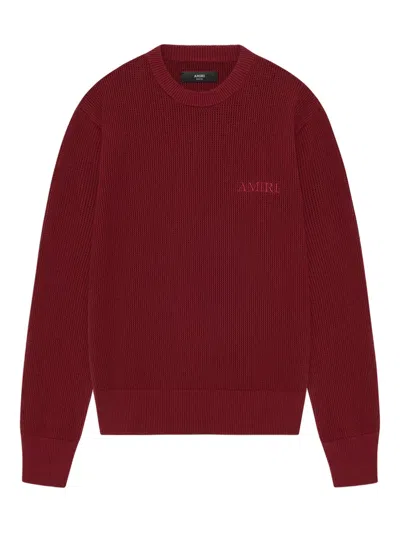 Amiri Logo-embroidered Sweater In Red