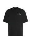 Amiri Mens Black Crystal Script-logo Cotton-jersey T-shirt In Black