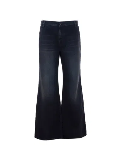 Amiri Logo-patch Wide-leg Jeans In Black