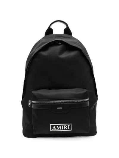 Amiri Logo-patch Zip-fastening Backpack In Black