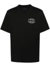 Amiri Black Crewneck T-shirt With Logo Lettering On The Front And Maxi Logo Print On The Rear In Cotton Ma In Black