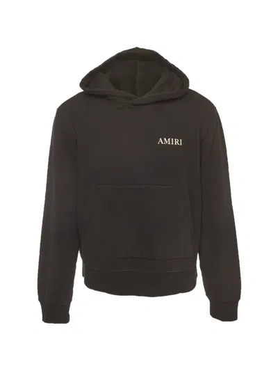 Pre-owned Amiri Logo-print Cotton-knit Hoodie In Black