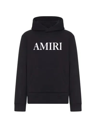 Amiri Hooded Sweatshirt Kangaroo Pocket Ribbed Trims In Black