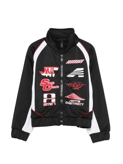 Amiri Kids' Logo-print Panelled Jacket In Black