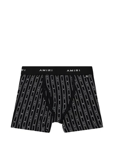 Amiri Logo-print Pinstripe Briefs In Multi
