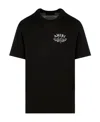 Amiri Black Crewneck T-shirt With Logo Lettering On The Front And Maxi Logo Print On The Rear In Cotton Ma In Black