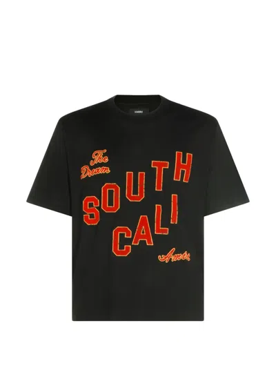Amiri South Cali Flock Crop Tee In Black