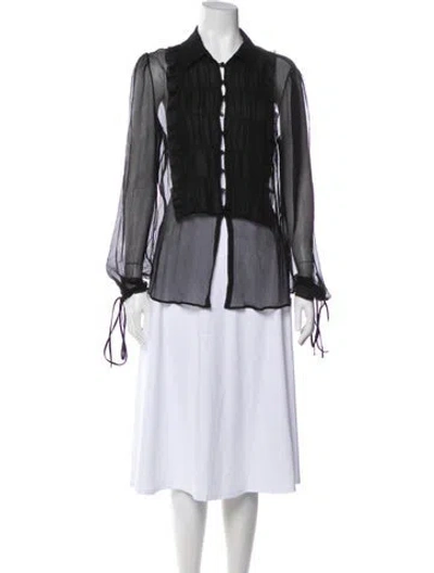 Pre-owned Amiri Long Sleeve Blouse In Black