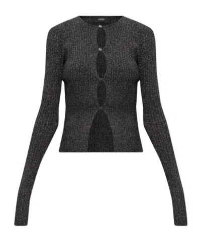 Amiri Long Sleeve Cardigan In Black