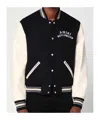 Amiri Wool Blend Bomber Jacket With Contrast Sleeves In Black