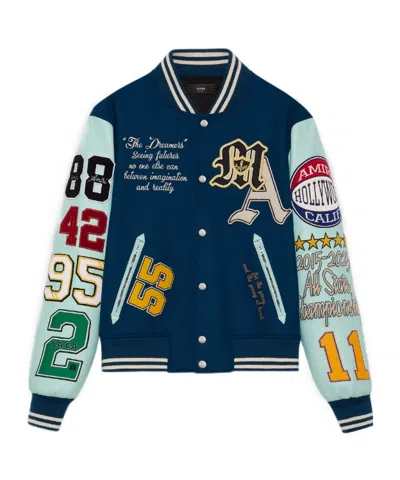 Amiri Long Sleeve Jacket In Blue