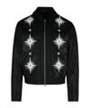 Amiri Black Leather Jacket Men In Black
