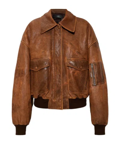 Amiri Animal-print Long-sleeve Top In Brown