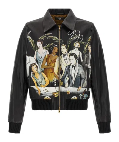 AMIRI LONG SLEEVE LEATHER JACKET