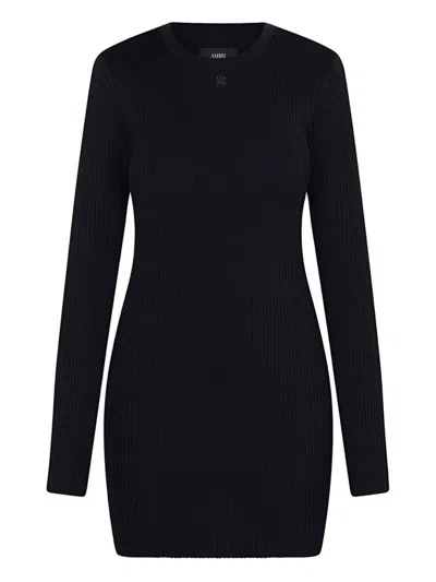 Amiri Long-sleeve Mini Dress In Blue