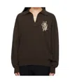 Amiri Long Sleeve Sweater In Brown