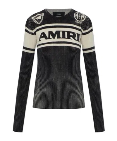 Amiri Long Sleeve Sweater In Black