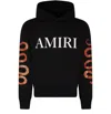 Amiri Black Hoodie With Maxi Logo Lettering On The Front And Snake Print On The Sleeves In Cotton Man In Black