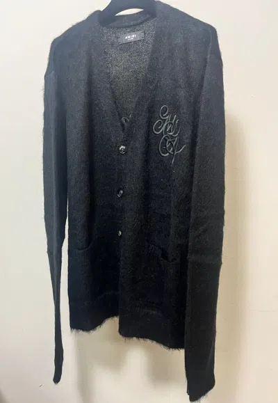 Amiri Long-sleeved Cardigan In Black