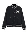 Amiri 'ma Hollywood' Black Bomber Jacket With Logo Print On The Front And Maxi Logo Print On The Rear In Black