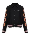 Amiri Mens Black Snake Bones Embroidered Relaxed-fit Wool-blend Felt Jacket In Black