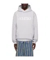 Amiri Hooded Kangaroo Pocket Ribbed Cuffs Sweater In White
