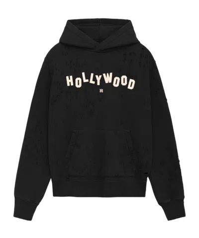 Amiri Long-sleeved Hoodie In Black