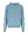 Amiri Men's Bone Applique Ribbed Hoodie In Blue