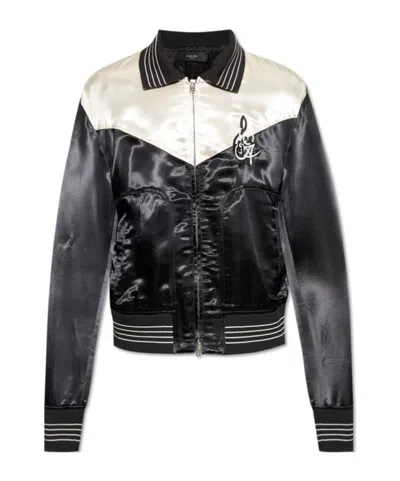 AMIRI LOGO-EMBROIDERED BOMBER JACKET