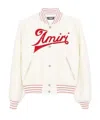 Amiri Logo-embroidered Bomber Jacket In White