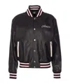 Amiri Leather Jacket With Elasticized Collar And Cuffs In Black