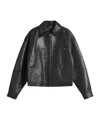 Amiri Long-sleeved Leather Jacket In Black