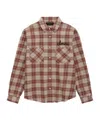 Amiri 'shotgun' Beige Shirt With Logo Print On Front And Rear And  All-over Check Motif In Brown