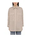 Amiri Logo Striped Double-pocket Workwear Shirt In White