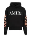 Amiri Black Hoodie With Maxi Logo Lettering On The Front And Snake Print On The Sleeves In Cotton Man In Black