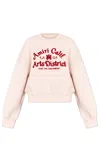 Amiri Arts District Logo Cropped Crewneck Sweatshirt In Pink