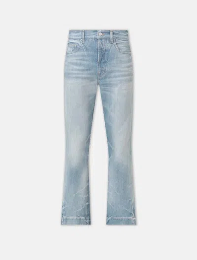 Amiri Long Straight Flare Jeans- Medium Indigo In Blue