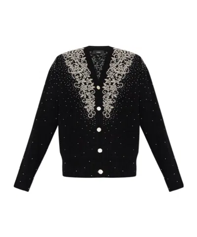 Amiri Long-sleeve Cardigan In Black