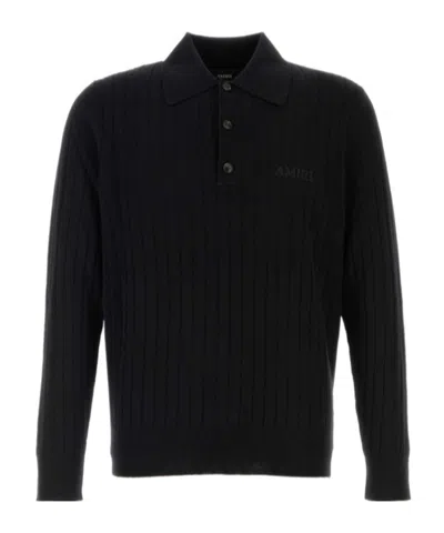 Amiri Long-sleeved Knit Polo Shirt In Multi