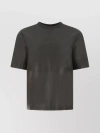 AMIRI LOOSE FIT LEATHER T-SHIRT WITH SHORT SLEEVES