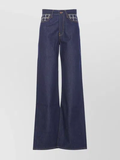 AMIRI LOOSE FIT WIDE-LEG TROUSERS WITH EMBROIDERED POCKETS