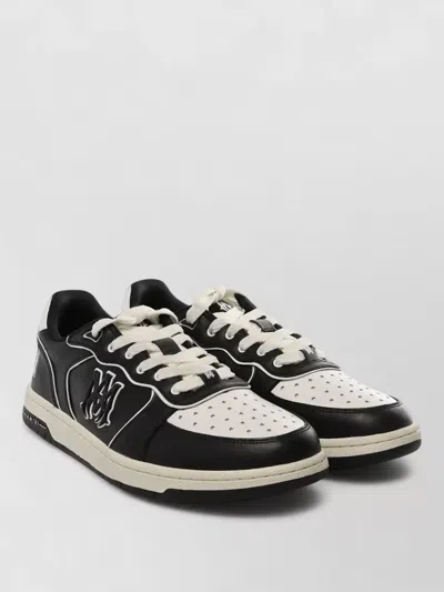 Amiri Low Profile Sneakers Contrast Sole Perforated Toe In Black